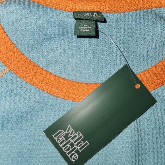 *5 for $25* Wild‎ Fable NWT Blue Orange Waffle Short Sleeve Crop Top Size Medium - Picture 6 of 6